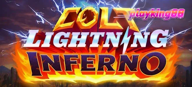 Tampilan visual slot Colt Lightning Inferno dengan efek api dan petir